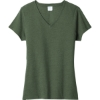 Custom Port & Co Womens Fan Favorite Blend V-Neck Tee. Forest Green Heather