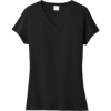 Custom Port & Co Womens Fan Favorite Blend V-Neck Tee. Jet Black