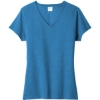 Custom Port & Co Womens Fan Favorite Blend V-Neck Tee. Sapphire Hthr