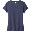 Custom Port & Co Womens Fan Favorite Blend V-Neck Tee. Team Navy Blue Heather