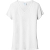 Custom Port & Co Womens Fan Favorite Blend V-Neck Tee. White