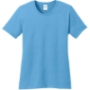 Custom Port & Co Womens Core Cotton Tee. Aquatic Blue