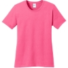 Custom Port & Co Womens Core Cotton Tee. Neon Pink