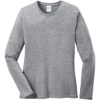 Custom Port & Co Womens Long Sleeve Core Cotton Tee. Athletic Heather Gray