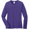 Custom Port & Co Womens Long Sleeve Core Cotton Tee. Purple