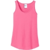 Custom Port & Co Womens Core Cotton Tank Top. Neon Pink