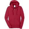 Custom Port & Co Womens Core Fleece Full-Zip Hooded Sweatshirt. Red