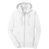 Custom Port & Co Womens Core Fleece Full-Zip Hooded Sweatshirt. White