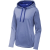 Custom Sport-Tek Womens PosiCharge Sport-Wick Heather Fleece Hooded Pullover. True Royal Blue Heather