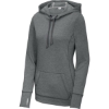 Custom Sport-Tek Womens PosiCharge Tri-Blend Wicking Fleece Hooded Pullover. Dark Grey Hthr