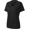 Custom Sport-Tek Womens PosiCharge RacerMesh V-Neck Tee. Black