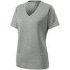 Custom Sport-Tek Womens PosiCharge RacerMesh V-Neck Tee. Grey Heather