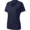 Custom Sport-Tek Womens PosiCharge RacerMesh V-Neck Tee. True Navy Blue