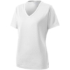 Custom Sport-Tek Womens PosiCharge RacerMesh V-Neck Tee. White