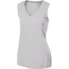 Custom Sport-Tek Womens Sleeveless PosiCharge Competitor V-Neck Tee. Silver