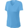 Custom Sport-Tek Womens PosiCharge Competitor V-Neck Tee. Carolina Blue