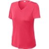 Custom Sport-Tek Womens PosiCharge Competitor V-Neck Tee. Hot Coral Red