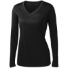 Custom Sport-Tek Womens Long Sleeve PosiCharge Competitor V-Neck Tee. Black