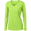 Custom Sport-Tek Womens Long Sleeve PosiCharge Competitor V-Neck Tee. Lime Shock Green