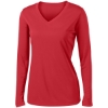 Custom Sport-Tek Womens Long Sleeve PosiCharge Competitor V-Neck Tee. True Red
