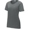 Custom Sport-Tek Womens PosiCharge Tri-Blend Wicking Scoop Neck Raglan Tee. Dark Grey Hthr