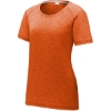 Custom Sport-Tek Womens PosiCharge Tri-Blend Wicking Scoop Neck Raglan Tee. Deep Orng Hthr