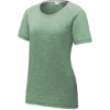 Custom Sport-Tek Womens PosiCharge Tri-Blend Wicking Scoop Neck Raglan Tee. Forest Grn Hth