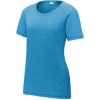 Custom Sport-Tek Womens PosiCharge Tri-Blend Wicking Scoop Neck Raglan Tee. Pond Blue Hthr