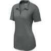 Custom Sport-Tek Womens PosiCharge Tri-Blend Wicking Polo. Dark Grey Hthr
