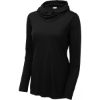 Custom Sport-Tek Womens PosiCharge Tri-Blend Wicking Long Sleeve Hoodie Black Triad Solid