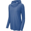 Custom Sport-Tek Womens PosiCharge Tri-Blend Wicking Long Sleeve Hoodie True Royal Blue Heather