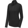 Custom Sport-Tek Womens PosiCharge Tri-Blend Wicking 1/4-Zip Pullover. Black Triad Solid