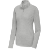 Custom Sport-Tek Womens PosiCharge Tri-Blend Wicking 1/4-Zip Pullover. Light Grey Hth