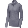 Custom Sport-Tek Womens PosiCharge Tri-Blend Wicking 1/4-Zip Pullover. True Navy Blue Heather
