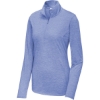Custom Sport-Tek Womens PosiCharge Tri-Blend Wicking 1/4-Zip Pullover. True Royal Blue Heather