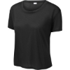 Custom Sport-Tek Womens PosiCharge Draft Crop Tee. Black