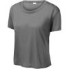 Custom Sport-Tek Womens PosiCharge Draft Crop Tee. Dark Grey