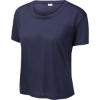 Custom Sport-Tek Womens PosiCharge Draft Crop Tee. True Navy Blue