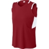 Custom Sport-Tek Womens Club Sleeveless V-Neck Deep Red/White