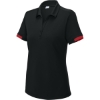 Custom Sport-Tek Womens Club Colorblock Polo Black/Deep Red