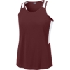 Custom Sport-Tek Womens Club Track Tank Maroon Red/White