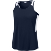 Custom Sport-Tek Womens Club Track Tank True Navy/White