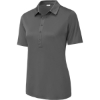 Custom Sport-Tek Womens Posi-UV Pro Polo. Dark Smoke Gray