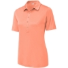 Custom Sport-Tek Womens Posi-UV Pro Polo. Soft Coral Orange