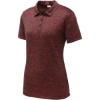 Custom Sport-Tek Womens PosiCharge Electric Heather Polo. Deep Red/Black Electric