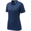 Custom Sport-Tek Womens PosiCharge Electric Heather Polo. Dark Royal Blue/Black Electric