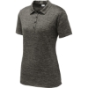 Custom Sport-Tek Womens PosiCharge Electric Heather Polo. Grey-Black Ele