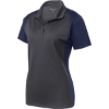 Custom Sport-Tek Womens Colorblock Micropique Sport-Wick Polo. Iron Gy/Tr Nvy