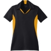 Custom Sport-Tek Womens Side Blocked Micropique Sport-Wick Polo. Black/Gold