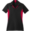 Custom Sport-Tek Womens Side Blocked Micropique Sport-Wick Polo. Black/Deep Red